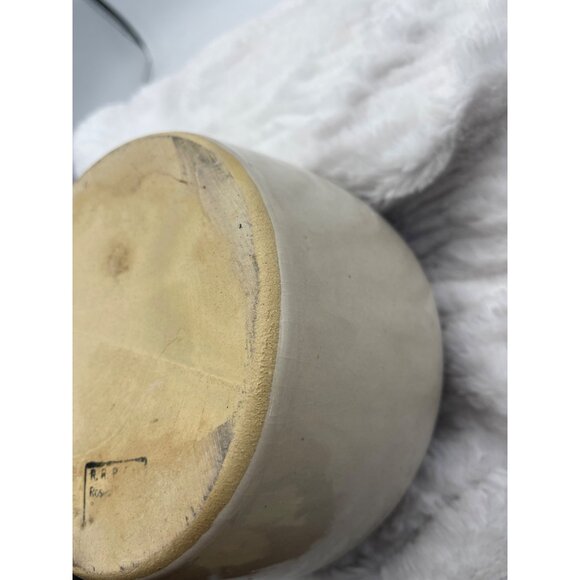 Vintage Roseville Ransbottom RRP McCoy Two Tone Stoneware Bean Pot Crock Lid & H - Picture 9 of 16